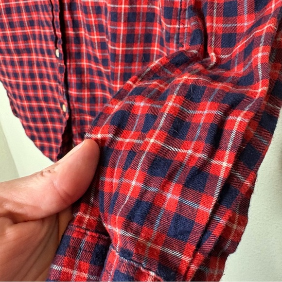 J. Crew Red and Black Checkered Women's Shirt Size 2 - Picture 3 of 6